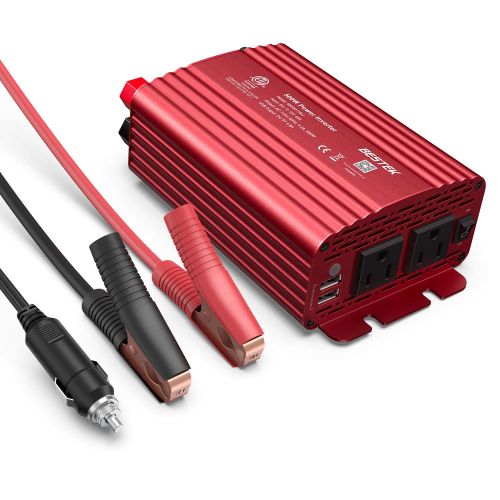  BESTEK 500W Power Inverter DC 12V to 110V AC Converter with 4.8A Dual USB Car Charger ETL Listed