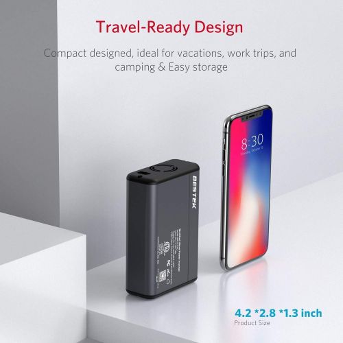  [아마존 핫딜] [아마존핫딜] BESTEK 150W Power Inverter DC 12V to 110V AC Converter 4.2A Dual USB Car Adapter, Thinner Design with ETL Listed, Grey/Black