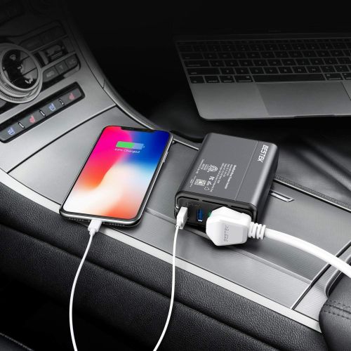  [아마존 핫딜] [아마존핫딜] BESTEK 150W Power Inverter DC 12V to 110V AC Converter 4.2A Dual USB Car Adapter, Thinner Design with ETL Listed, Grey/Black