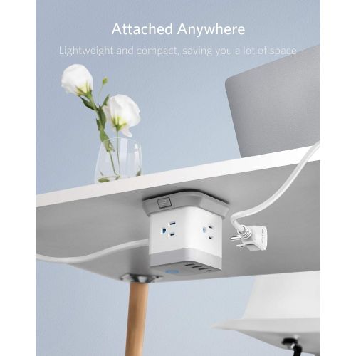  [아마존 핫딜] [아마존핫딜]BESTEK Power Strip with USB, Vertical Cube Mountable Power Outlet Extender with 3 Outlets, 3 USB & 1 Type-C Ports, 5-Foot Extension Cord and Detachable Base for Easy Mounting