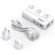 [아마존 핫딜] [아마존핫딜]BESTEK Universal Travel Adapter 220V to 110V Voltage Converter with 6A 4-Port USB Charging and UK/AU/US/EU Worldwide Plug Adapter (White)