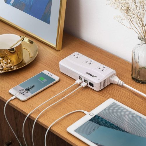  [아마존 핫딜] [아마존핫딜]BESTEK Universal Travel Adapter 220V to 110V Voltage Converter with 6A 4-Port USB Charging and UK/AU/US/EU Worldwide Plug Adapter (White)