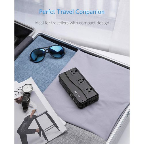  [아마존 핫딜] [아마존핫딜]BESTEK Universal Travel Adapter 100-220V to 110V Voltage Converter 250W with 6A 4-Port USB Charging 3 AC Sockets and EU/UK/AU/US/India Worldwide Plug Adapter (Black)