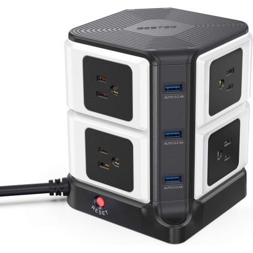  [아마존 핫딜] [아마존핫딜]BESTEK Surge Protector 8-Outlet and 3-Port Smart USB Power Strip with 300 Joules Surge Protection,ETL Listed,Dorm Room Accessories