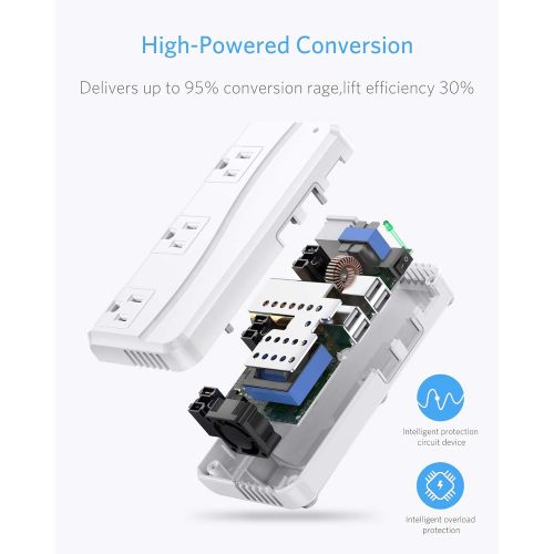  [아마존베스트]BESTEK International Power Adapter, 220V to 110V Step Down Travel Voltage Converter with 4-Port USB Including US/AU/EU/UK//India/South Africa Plug Adapter, 200W