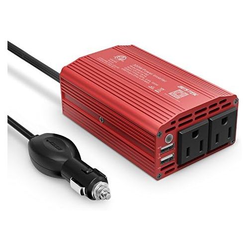  BESTEK 300W Power Inverter DC 12V to 110V AC Car Inverter with 4.2A Dual USB Car Adapter