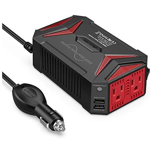  BESTEK 300Watt Pure Sine Wave Power Inverter Car Adapter DC 12V to AC 110V with 4.2A Dual Smart USB Ports