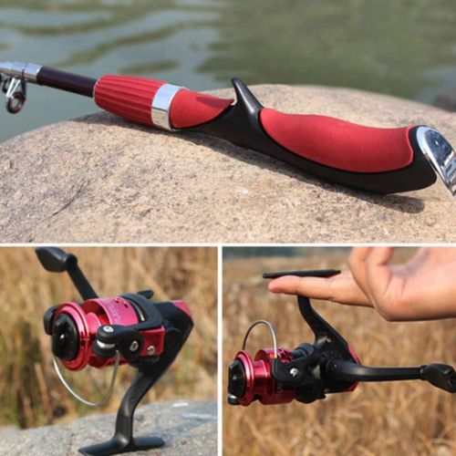  [아마존베스트]BESTEU Portable Mini Telescopic Fishing Rod and Reel Set Fishing Rod with Spinning Reels Fishing Tackle Set