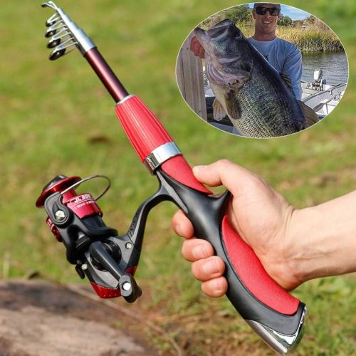 [아마존베스트]BESTEU Portable Mini Telescopic Fishing Rod and Reel Set Fishing Rod with Spinning Reels Fishing Tackle Set