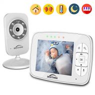 BESTHING Digital Baby Monitor with 3.5 Inch Color Screen, Smart LED Indicator Light, Night Vision, Soothing Lullabies, Two Way Audio and Temperature Display
