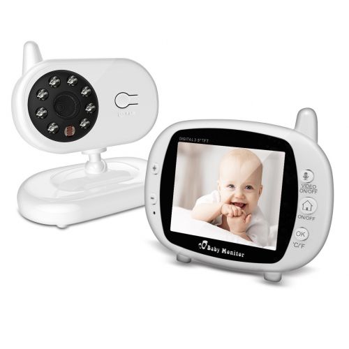  BESTHING Digital Baby Monitor with 3.5 Inch Color Screen, Smart LED Indicator Light, Night Vision, Soothing Lullabies, Two Way Audio and Temperature Display