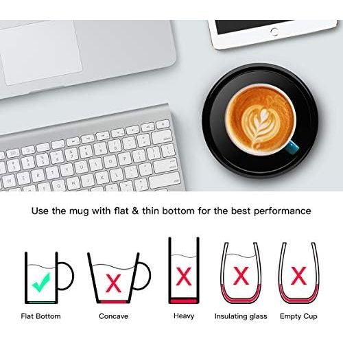  Smart Coffee Warmer, BESTINNKITS Auto On/Off Gravity-induction Mug Warmer for Office Desk Use, Candle Wax Cup Warmer Heating Plate (Up To 131F/55C) (Black)