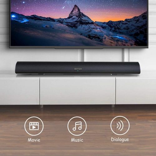  [아마존베스트]MEGACRA 80 Watt Sound Bar, BESTISAN Sound Bars for TV of Home Theater System (Bluetooth 5.0, 34 inch, DSP, Strong Bass, Wireless Wired Connections, Bass Adjustable, Wall Mountable)