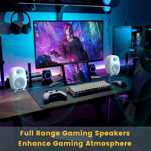  [아마존베스트]Bookshelf Speakers, BESTISAN 4inch Near Field Powerful Bookshelf Speaker, 50W Wireless Bluetooth 5.0 Audio Speakers with Built-in Subwoofer, 2.0 Stereo Speakers, Wood Speakers, Rem