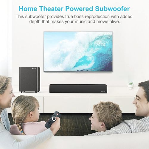  Subwoofer, BESTISAN Powered Subwoofer, Home Theater Deep Bass Subwoofer, Down Firing Sub in Compact Size, Easy Setup with Home Theater System, TV, Receiver, Speakers (RCA Cable Inc