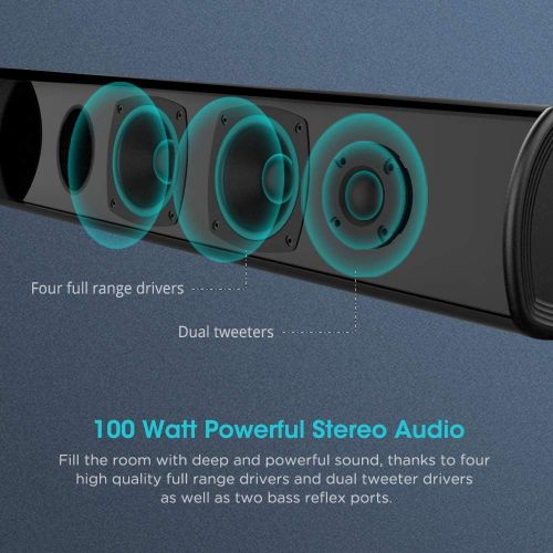  BESTISAN 100 Watt 40 Inch TV Sound Bar, Home Theater System Wired and Wireless Soundbar Speaker(Bluetooth 5.0, 105dB, Dsp Audio, Bass Adjustable, Wall Mountable)