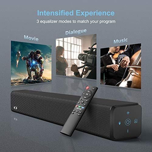  Sound Bar, BESTISAN 100 Watt Sound Bars for TV with Built in Subwoofer and Sub-Out Port Home Theater System (32 inch, Bluetooth 5.0, 3 Audio Modes, Bass Adjustable, Touch Control,