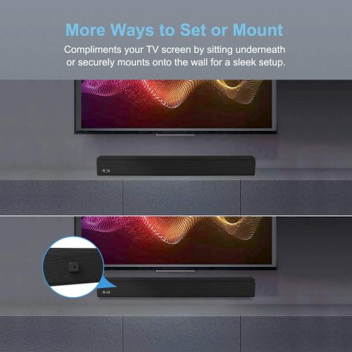  Sound Bar, BESTISAN 100 Watt Sound Bars for TV with Built in Subwoofer and Sub-Out Port Home Theater System (32 inch, Bluetooth 5.0, 3 Audio Modes, Bass Adjustable, Touch Control,