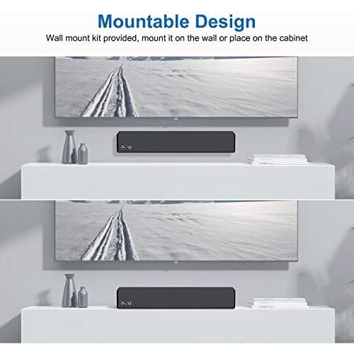  Soundbar, BESTISAN Sound Bar with Bluetooth 5.0 and Wired Connections Home Audio Sound Bars for TV (50 Watt, 3 Audio Mode, Touch Control, Sub-Out Port, Bass Adjustable, Mountable,