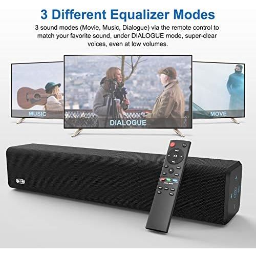  Soundbar, BESTISAN Sound Bar with Bluetooth 5.0 and Wired Connections Home Audio Sound Bars for TV (50 Watt, 3 Audio Mode, Touch Control, Sub-Out Port, Bass Adjustable, Mountable,
