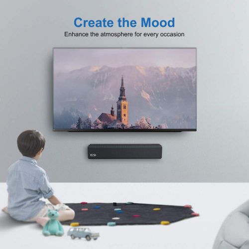  Soundbar, BESTISAN Sound Bar with Bluetooth 5.0 and Wired Connections Home Audio Sound Bars for TV (50 Watt, 3 Audio Mode, Touch Control, Sub-Out Port, Bass Adjustable, Mountable,