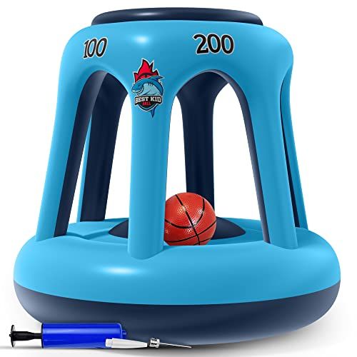  BESTKID BALL Pool Basketball Hoop ? Swimming Pool Basketball Hoop Set Durable PVC Material ? Includes Ball, Pump and 2 Needles ? Non-Leaky Valves and Easy Installation