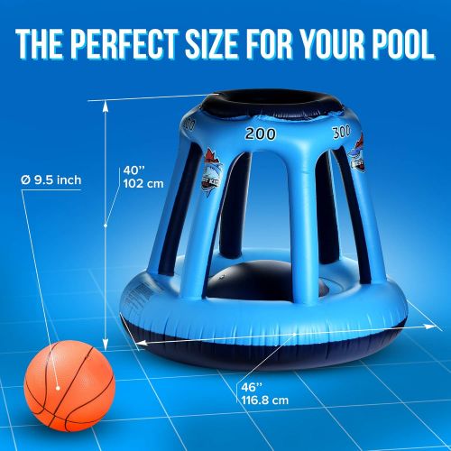  BESTKID BALL Pool Basketball Hoop ? Swimming Pool Basketball Hoop Set Durable PVC Material ? Includes Ball, Pump and 2 Needles ? Non-Leaky Valves and Easy Installation