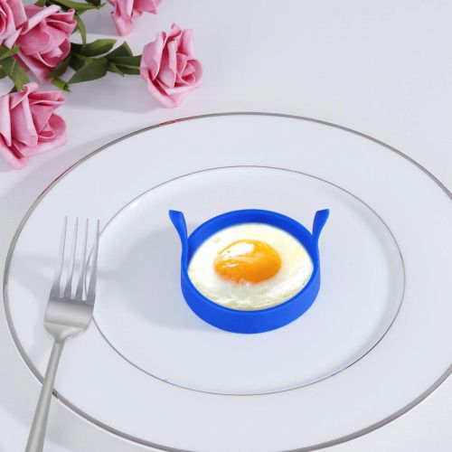  BESTOMZ Bestomz 4pcs Silicone Egg Pancake Rings Egg Fry Mould Separator for Roasting Cooking (random colour, 7.5 cm)