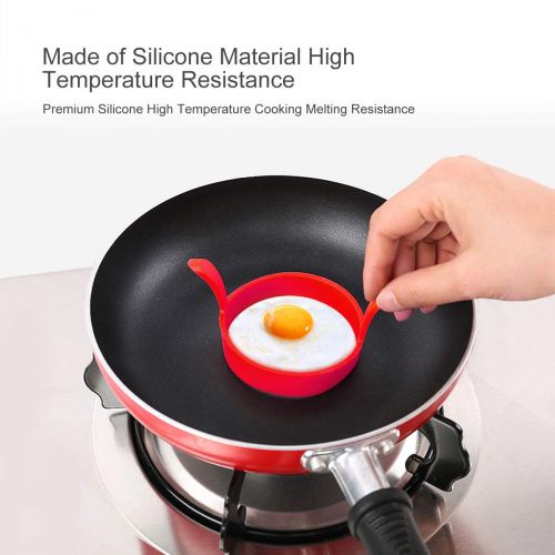  BESTOMZ Bestomz 4pcs Silicone Egg Pancake Rings Egg Fry Mould Separator for Roasting Cooking (random colour, 7.5 cm)