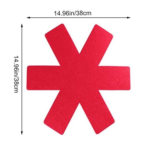  BESTOMZ 5 Stuecke Pfannenschutz Topf Untersetzer Hitzebestandig (Hellrot)