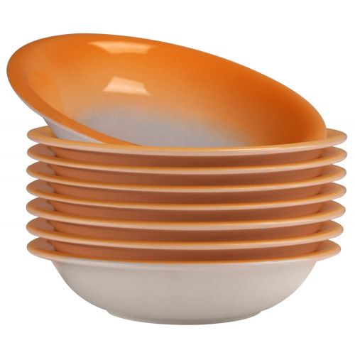  BESTONE Bestone Ceramic Salad/Pasta Bowls Set of 8,Orange,20 Ounce