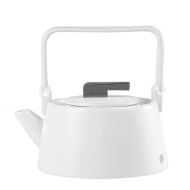 BESTONZON Ceramic Teapot Kung Fu Tea Pot Handle Heat Resistant Teapot Water Jar (White)