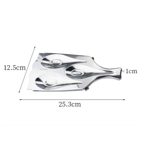  BESTONZON 3 Cavity Stainless Steel Spoon Rest / Spoon Holder Suitable for Cooking Spoon or Utensils