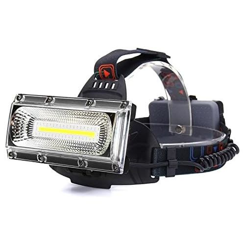  BESTSUN Brightest Outdoor Waterproof LED Headlamps, 2000lm High Power Cob Rechargeable Headlamp, 3 Lighting Modes and Red/Blue Strobe, Wide-angle Illumination with 3 X 18650 Batter