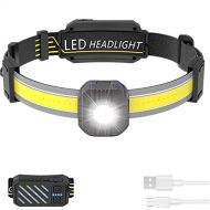 BESTSUN Super Bright LED Headlamp, 4000 Lumens Rechargeable LED Headlight COB Headlamps with Red Light, Waterproof Adjustable Head Torch for Hiking, Running, Camping, Emergency