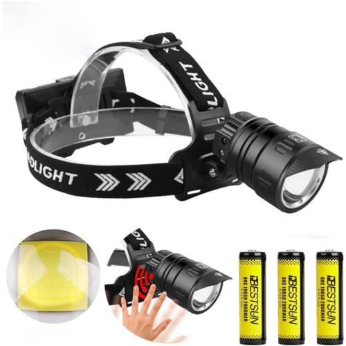  BESTSUN LED XHP99 Headlamps, 20000 Lumens Rechargeable USB, Super Bright High Power Tactical Head Light with 3 Modes Zoomable Waterproof Headlamp Flashlight for Camping, Fishing, Running,