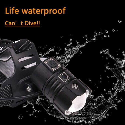  BESTSUN Super Bright Headlamp, CREE XHP70 10000 Lumen Zoomable Brightest LED Headlamp 3 Modes Waterproof Head Light USB Rechargeable Headlight for Camping Hiking with 3 Rechargeabl