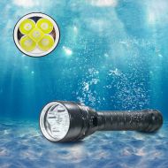 BESTSUN Diving Flashlight, 8000 Lumen CREE 5 x XML-L2 LED Scuba Diving Flashlights Rechargeable 100M Underwater Waterproof Submarine Dive Light Torch