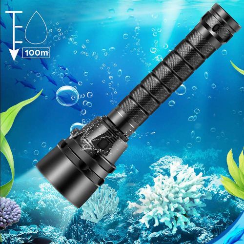  BESTSUN Diving Flashlight, 8000 Lumen CREE 5 x XML-L2 LED Scuba Diving Flashlights Rechargeable 100M Underwater Waterproof Submarine Dive Light Torch