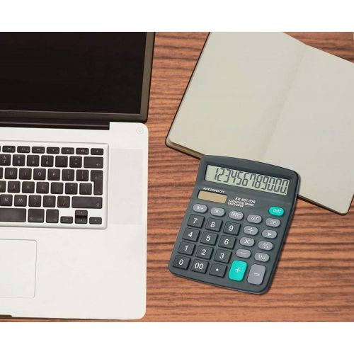  [아마존베스트]Calculator, BESTWYA Dual Power Handheld Desk Calculator with 12 Digit Large LCD Display Big Sensitive Button (1 Black & 1 Silver)