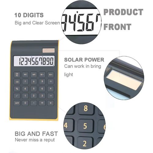  [아마존베스트]Office Calculator,BESTWYA 10-Digit Dual Power Business Handheld Desktop Calculator for Office Student (New Black,Pack of 2)