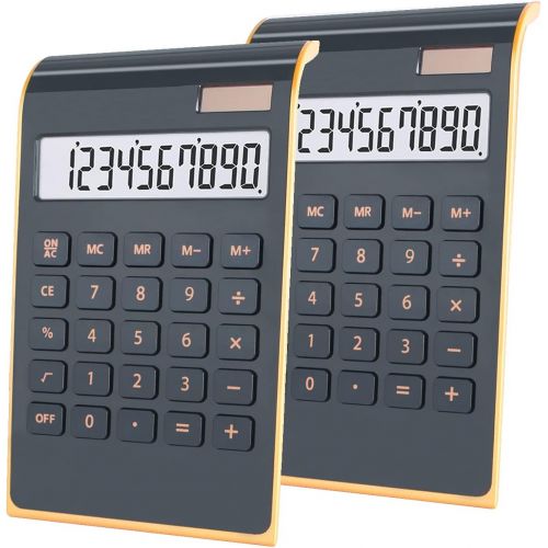  [아마존베스트]Office Calculator,BESTWYA 10-Digit Dual Power Business Handheld Desktop Calculator for Office Student (New Black,Pack of 2)