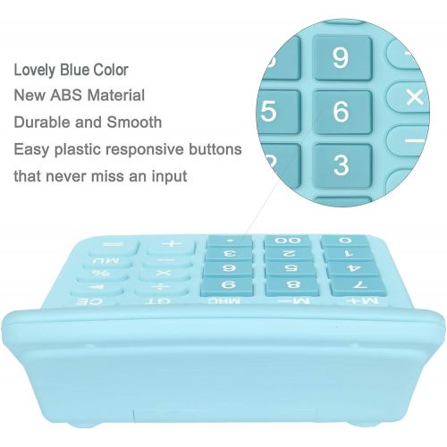  Calculators, BESTWYA 12-Digit Dual Power Handheld Desktop Calculator with Large LCD Display Big Sensitive Button (Blue, Pack of 1)