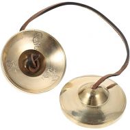 BESTonZON Touch Bell Percussion Instrument Meditation Bell Simple Designs Hand Bell Percussion Instrument Copper Cymbal Bell Chimes Instrument Musical Instruments Copper Tibetan Bell Yoga