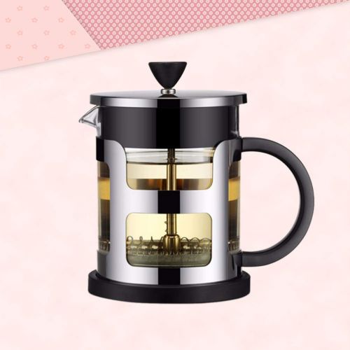  BESTonZON 1pc 1000ML Household Tea Filter Glass Teapot Handle Heat Resistant Glass Teapot Coffee Pot Tea Maker(Black)