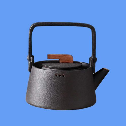  BESTonZON 1PCS Ceramic Teapot Kung Fu Tea Large Pot Ceramics Tea Pot Handle Heat Resistant Ceramics Teapot Water Jar(Black)