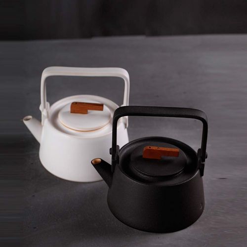  BESTonZON 1PCS Ceramic Teapot Kung Fu Tea Large Pot Ceramics Tea Pot Handle Heat Resistant Ceramics Teapot Water Jar(Black)