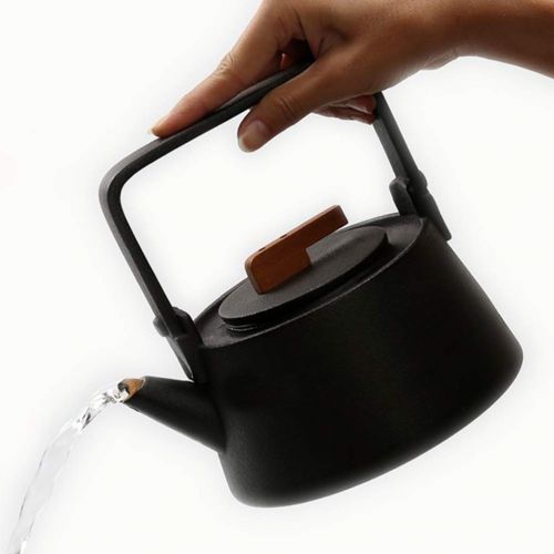  BESTonZON 1PCS Ceramic Teapot Kung Fu Tea Large Pot Ceramics Tea Pot Handle Heat Resistant Ceramics Teapot Water Jar(Black)