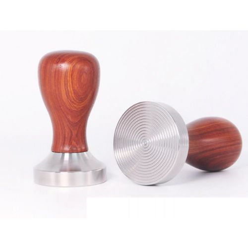  BESTONZON 1 Stueck Red Sandelholz und Edelstahl Italienisch Kaffee Tamper 58mm Gewinde Basis Espresso Tamper Kaffeebohne Druecken