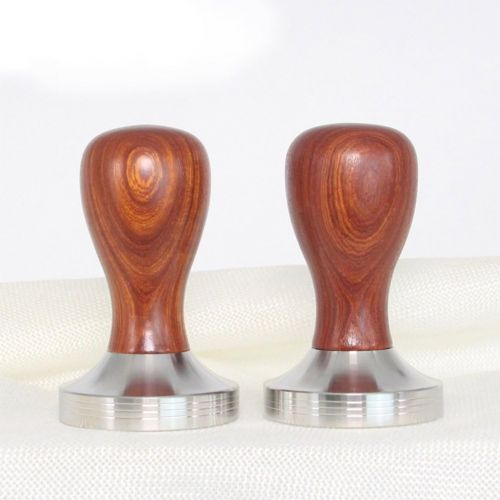  BESTONZON 1 Stueck Red Sandelholz und Edelstahl Italienisch Kaffee Tamper 58mm Gewinde Basis Espresso Tamper Kaffeebohne Druecken